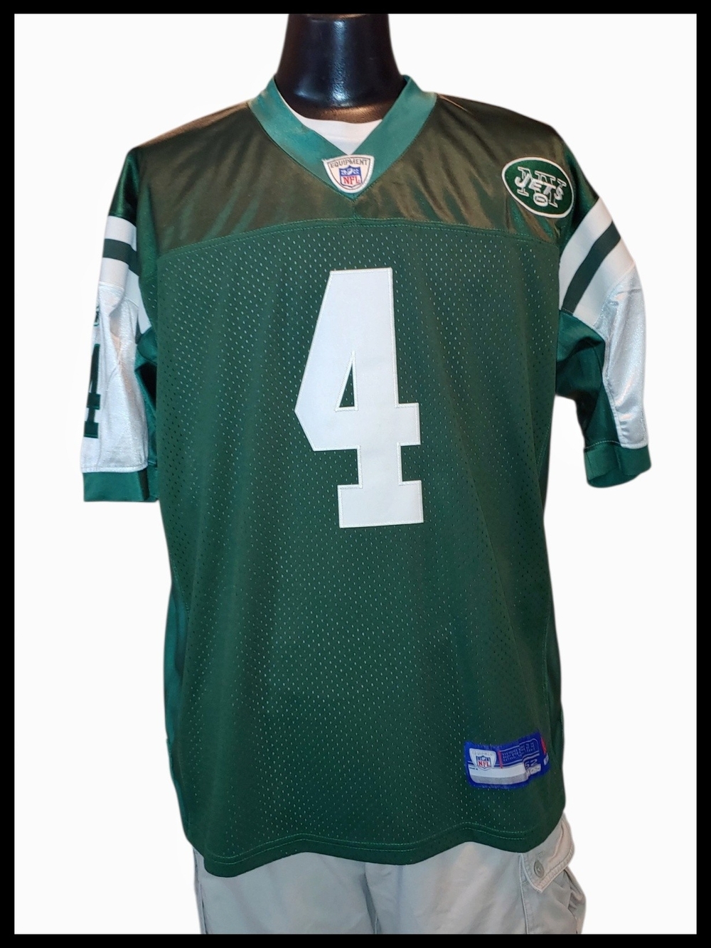 NWT Reebok On Field Jets Brett Favre #4 Jersey Size 52 - Picture 2 of 7